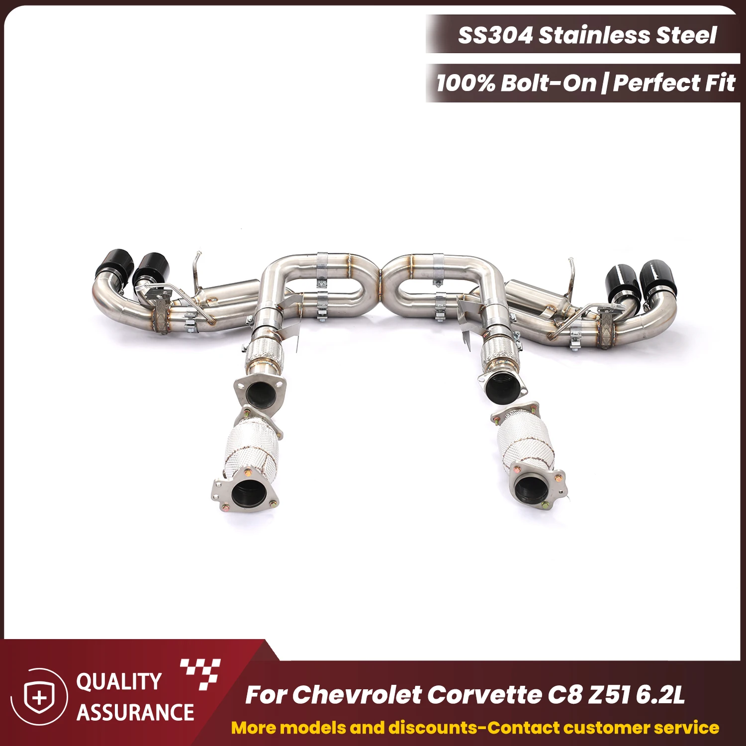 

Выхлопная система ECCF Aggressive Exhaust Sound OEM с клапанами и даунпайпом для Chevrolet Corvette C8 Z51 6.2L, улучшение характеристик.