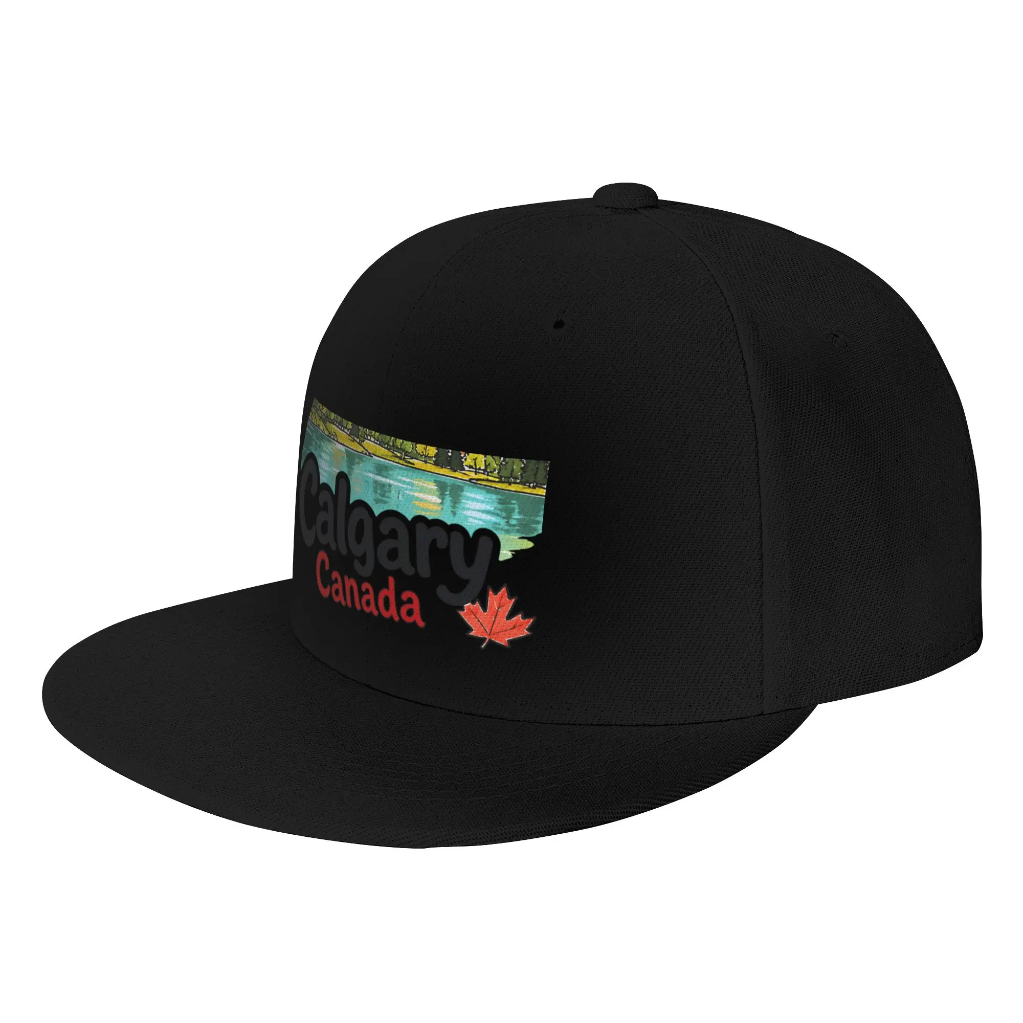 Fashion Calgary Alberta Canada Cute Cityscape Colorful Skyline Pride Flat Brim Sun Hat  Outdoor Sun Visor Hat