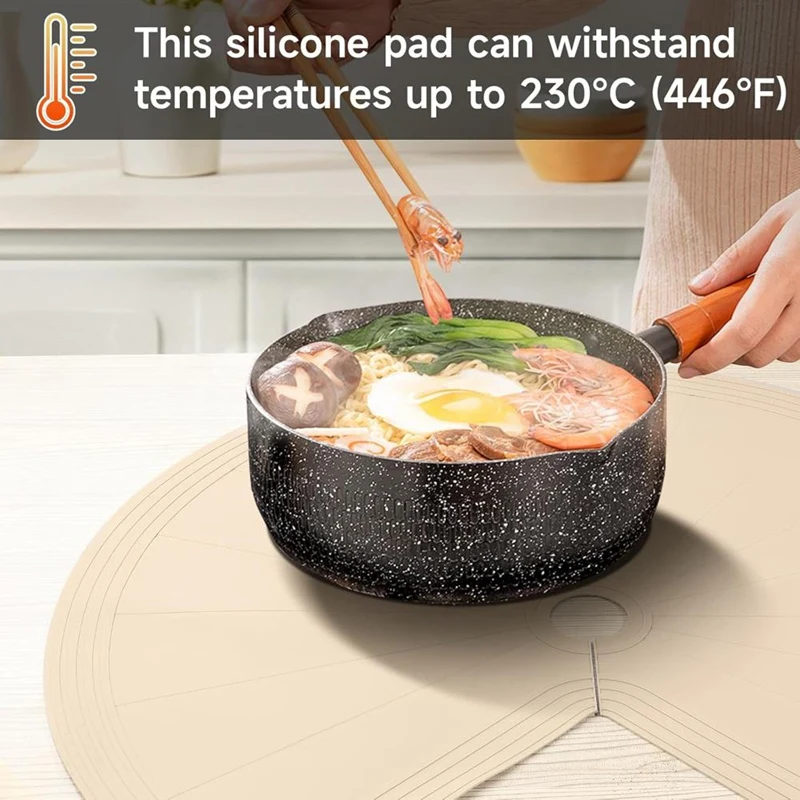 Dual Tier Pie-Cut Lazy-Susan Shelf Liner - Waterproof, Non-Slip Thermal Protection Mat 2 PCS