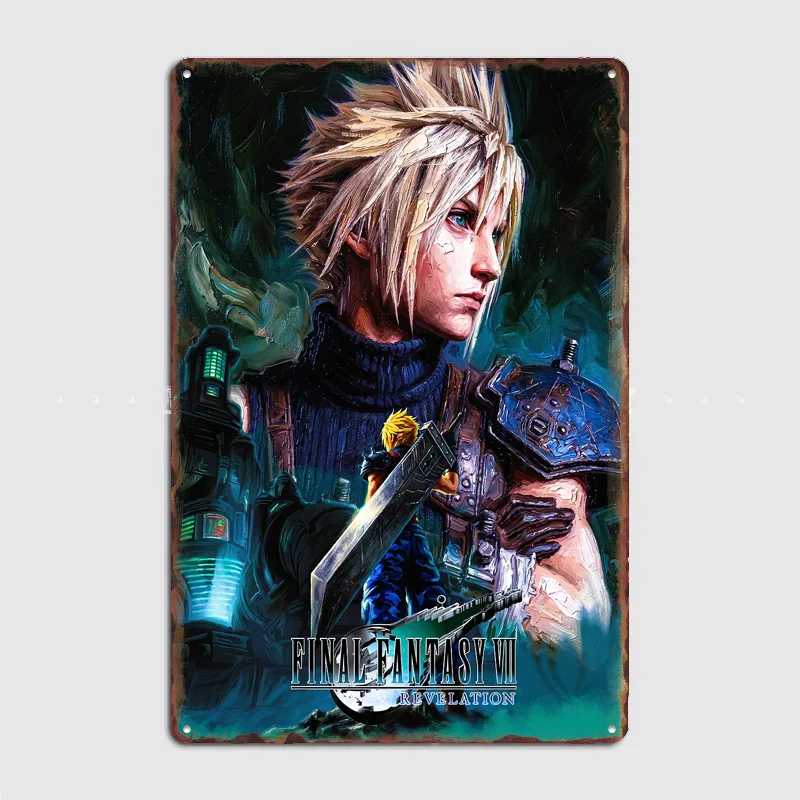 Cloud Strife Final Fantasy Revelation Poster Metal Tin Sign Indoor Outdoor Home Decor Bar Custom Posters Wall Room Decorations