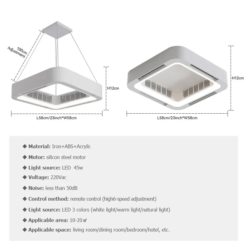 Imagem -06 - Invisible Bladesess Lâmpada Ventilador de Teto com Luz Controle Remoto sem Lâminas dc Led Circulador Decoração Quarto Sala