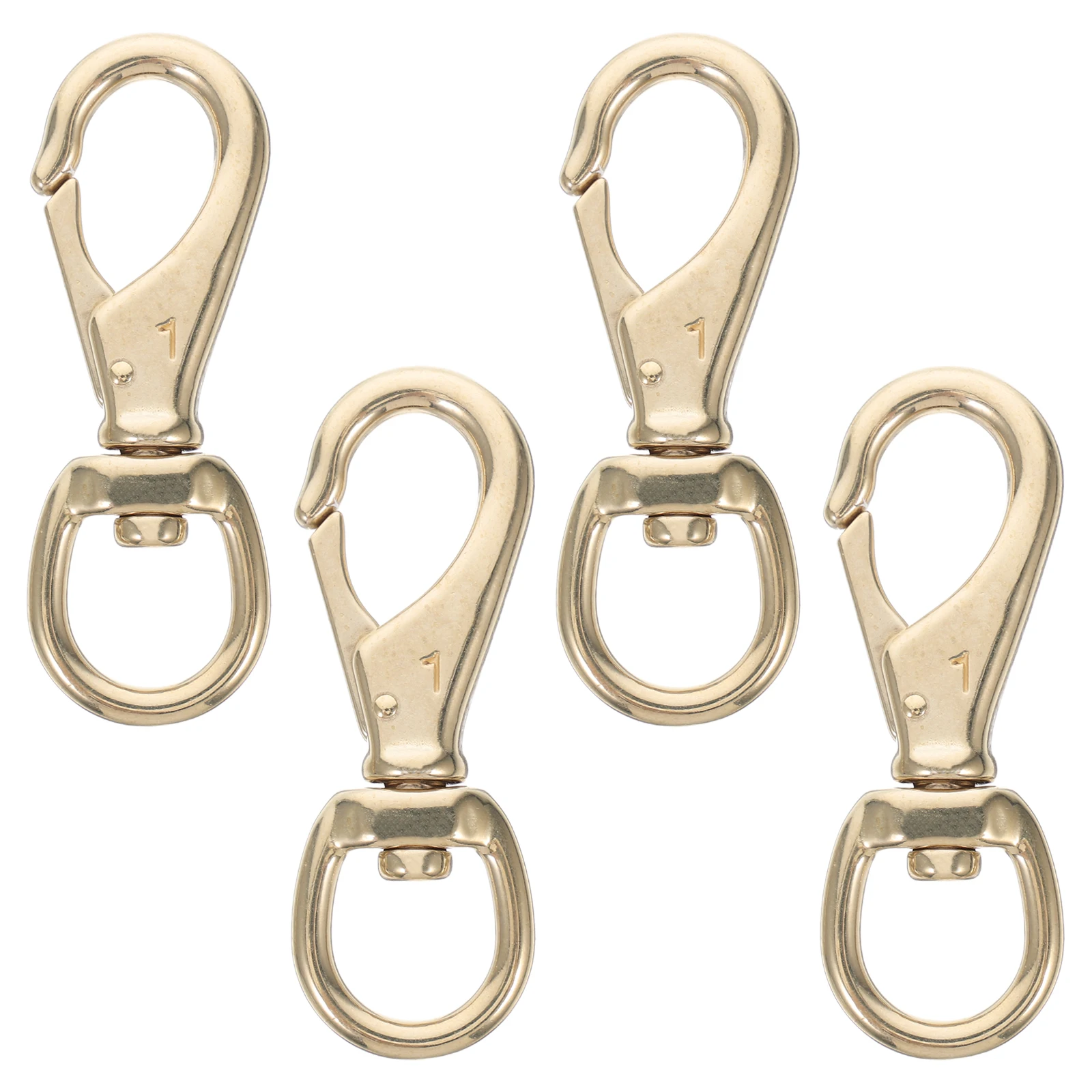 

4 Pcs Brass Universal Hook Swivel Snap Hooks Lanyard Clips Keychain Lobster Clasps Rings