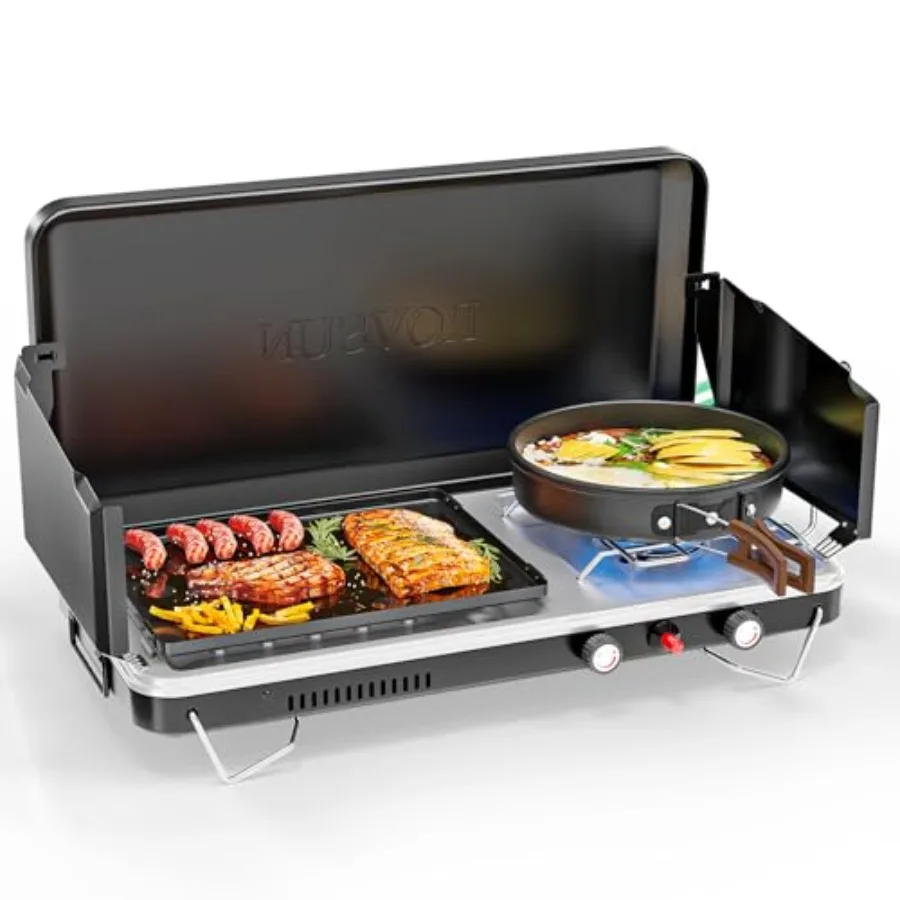 

2-in-1 Portable Camping Stove with Grill