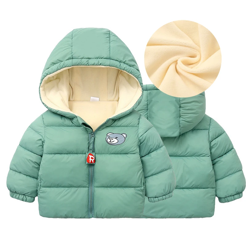 Abbigliamento per bambini giacca per bambini cappotto abbigliamento ragazzo ragazza con cappuccio addensare fodera in velluto tenere in caldo