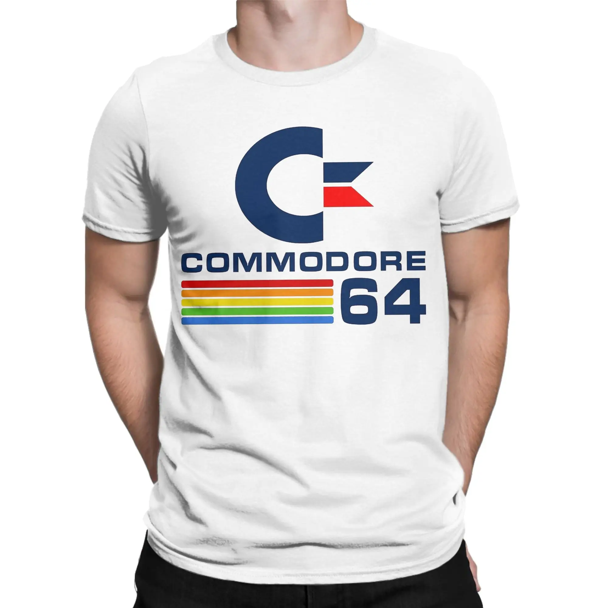 Men T-Shirt Commodore 64 Humor 100% Cotton Tee Shirt Short Sleeve  T Shirt O Neck Tops Plus Size