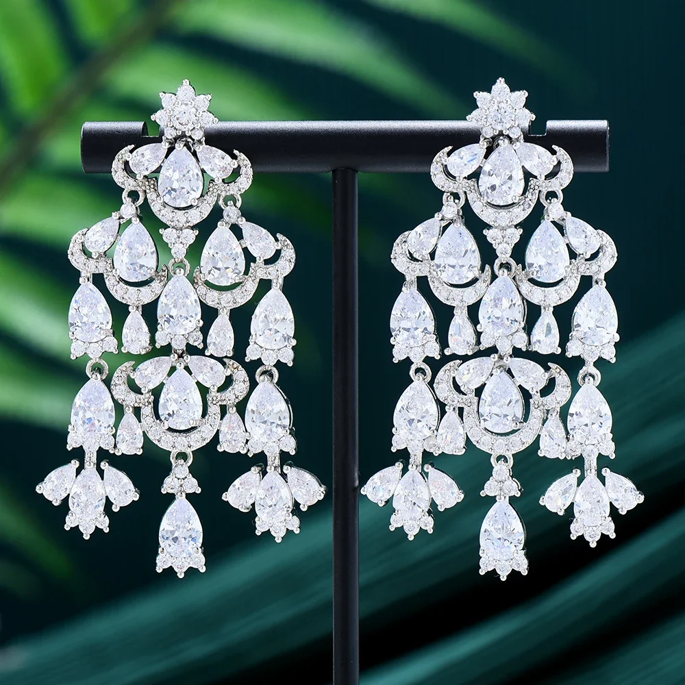 

Soramoore New Luxury Big Earrings For Women Wedding Party CZ Dubai Bridal Earrings boucle d'oreille Trendy Jewelry Gift