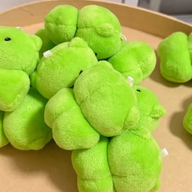 12pcs Mini Alien Cat  Cartoon Plush Doll Green Space Cat Pendant Portable Bag Keychains Decoration Trendy Toys Surprise Gifts