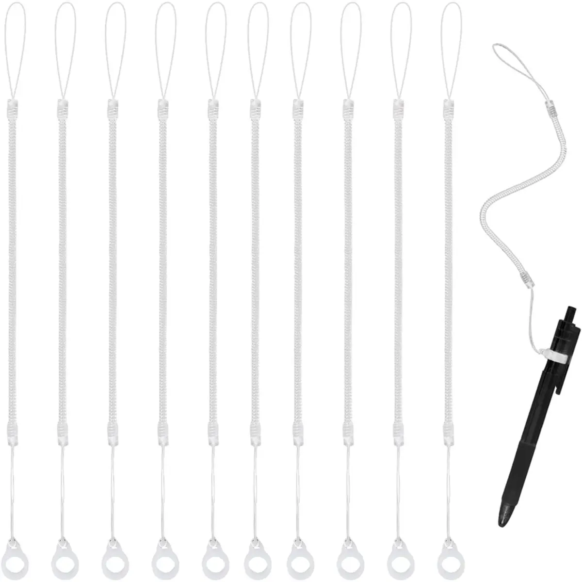 REST 10pcs Pen Lanyards, Anti-Lose Pen Leash with Silicone Loops Elastic Lanyard Tether for Tethering Stylus to Touchscreen