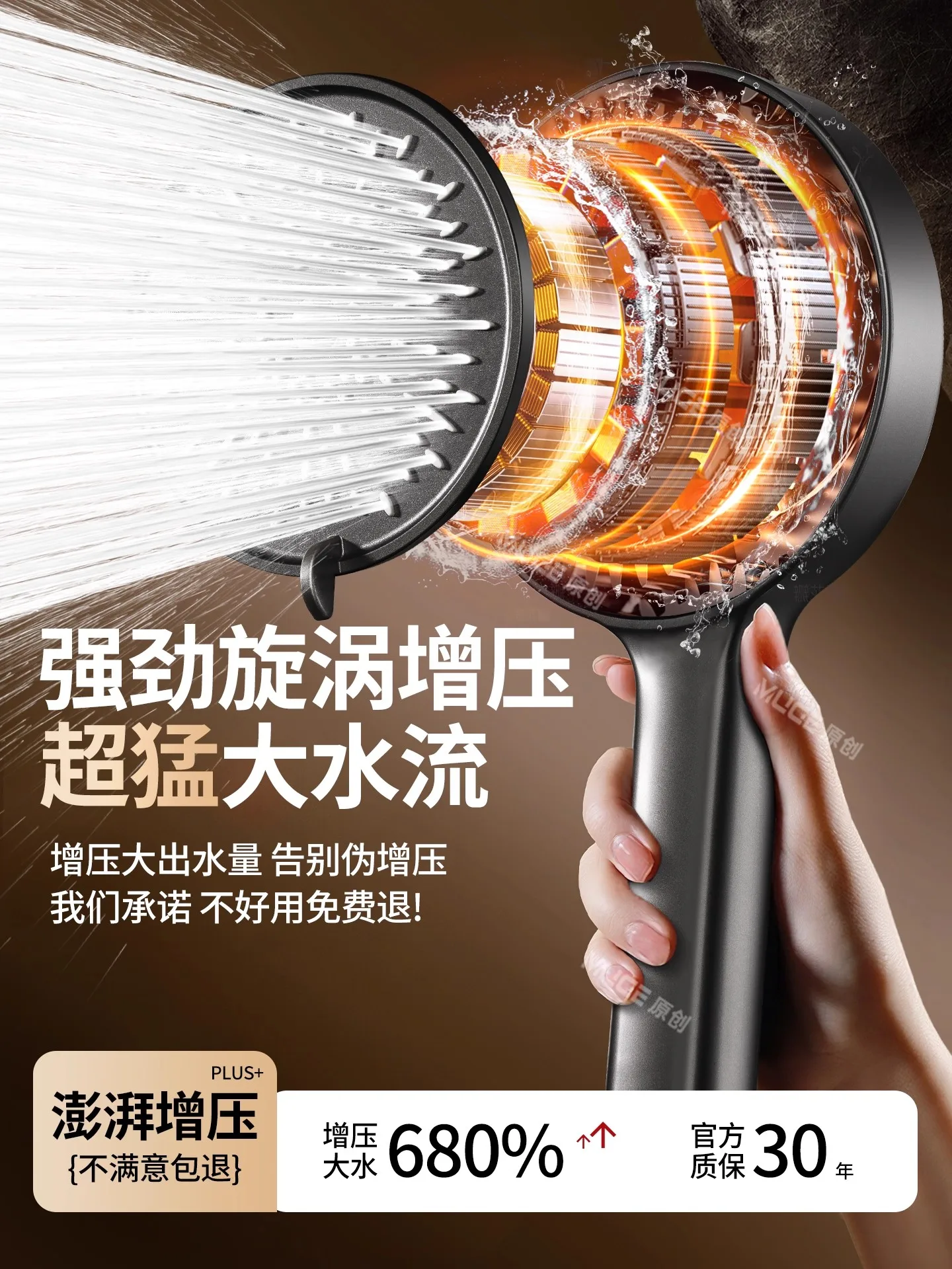New 15CM Big Panel 6 Modes High Pressure Shower Head Water Saving Shower Adjustable Water Massage Sprayer Bathroom Accessories