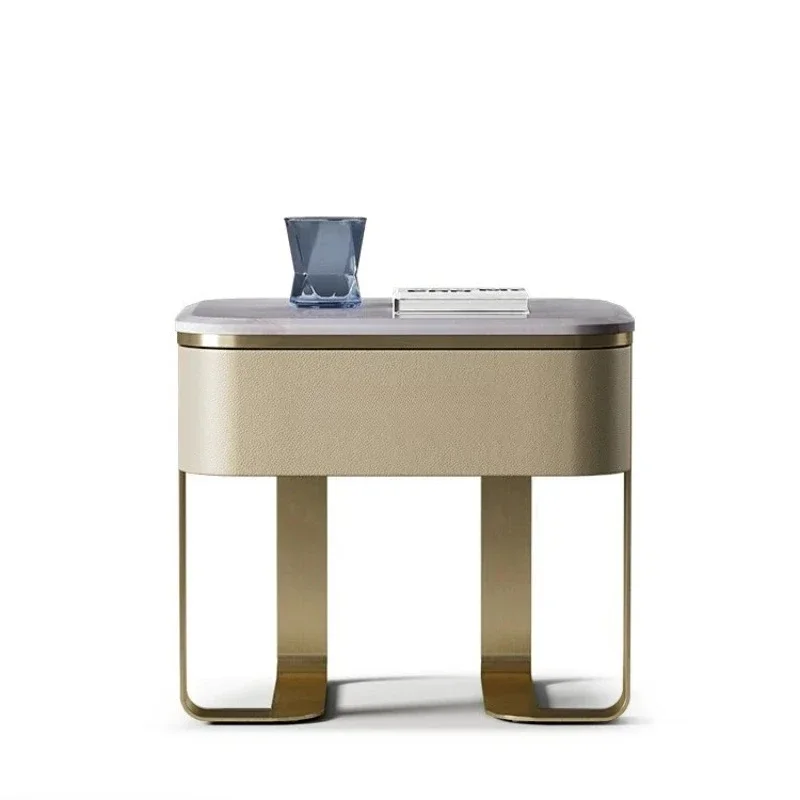 

Italian Minimalist Bedside Table Modern Light Luxury Marble Bedside Table