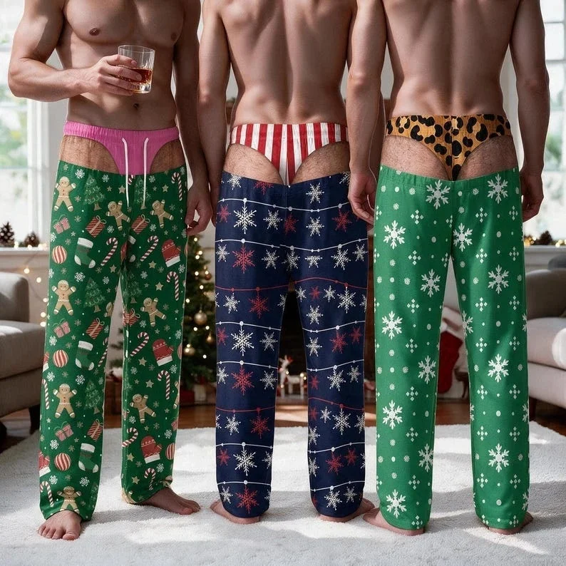 Christmas Fun Loose Beach Pants Vacation Leisure 2026 New Men's 3D Printing Vacation Beach Travel Gift Family Gathering