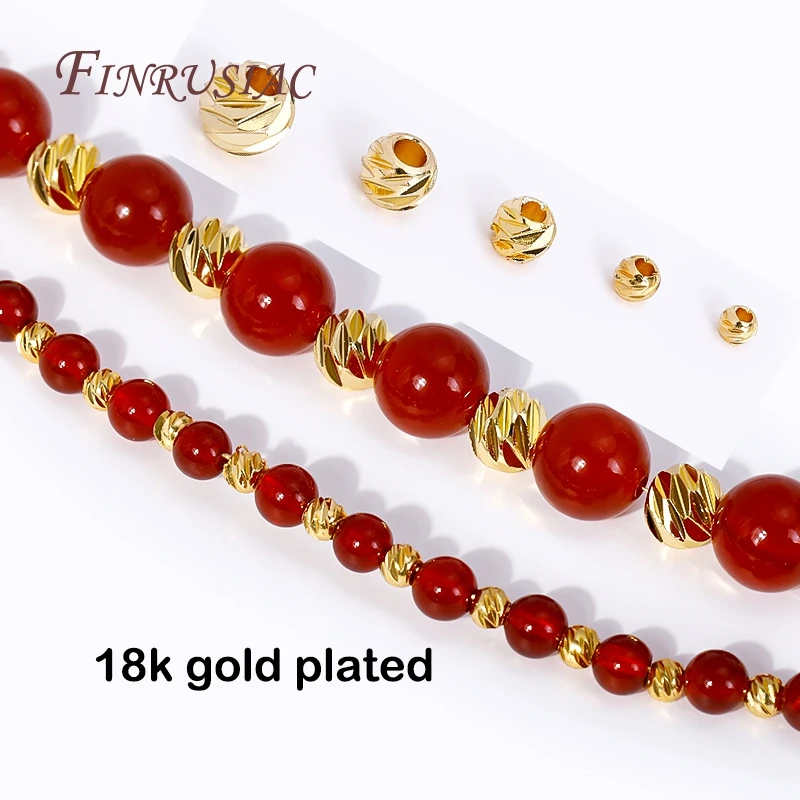 18K vergoldete Abstandsperle zur Schmuckherstellung, 2,5–6 mm Perlentrenner, dekorative Perlen für Armbänder, DIY-Zubehör im Großhandel