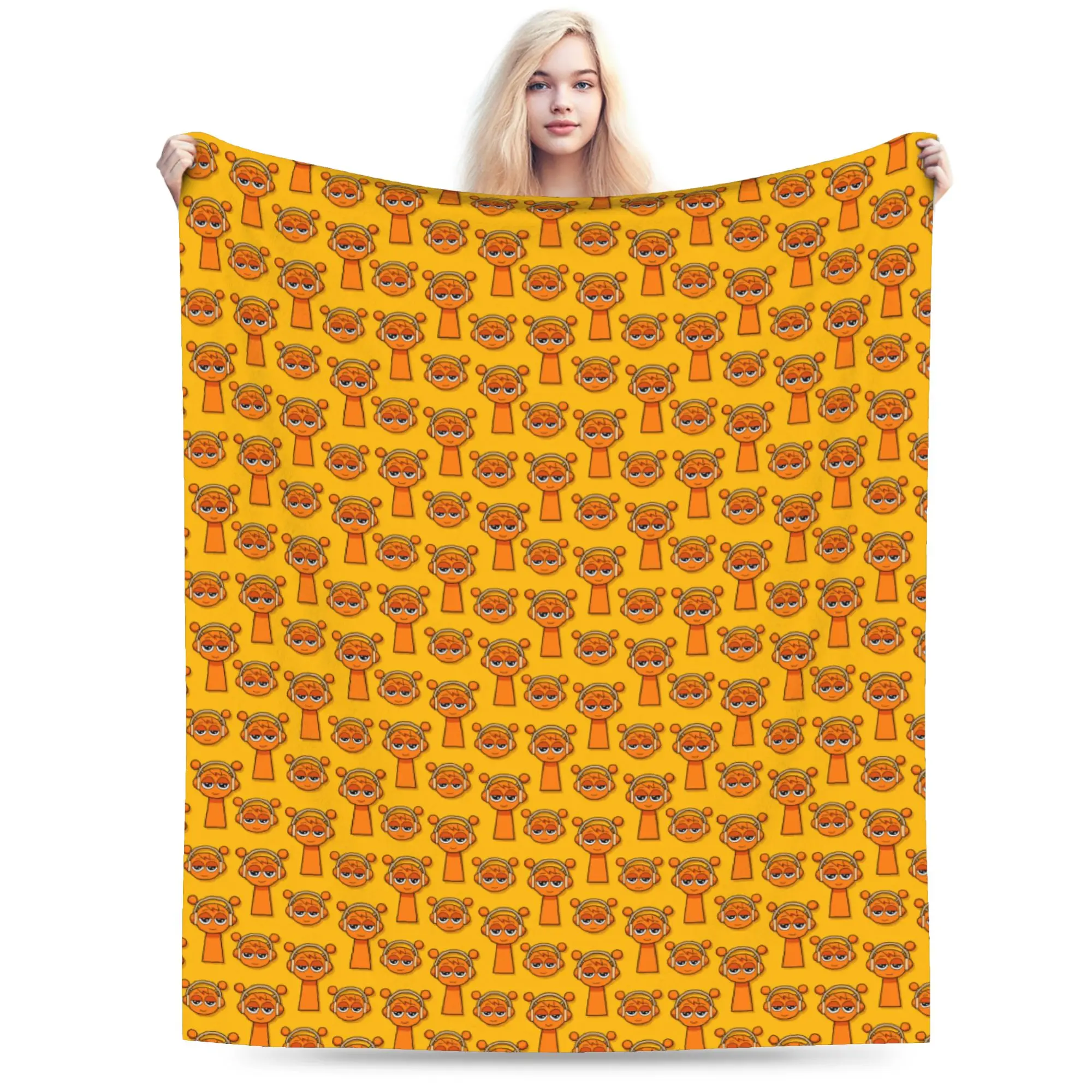 Cartoon Sprunkis Game Blankets Flannel Textile Decor  Multi-function Super Warm Throw Blanket for Bed Travel Bedspread