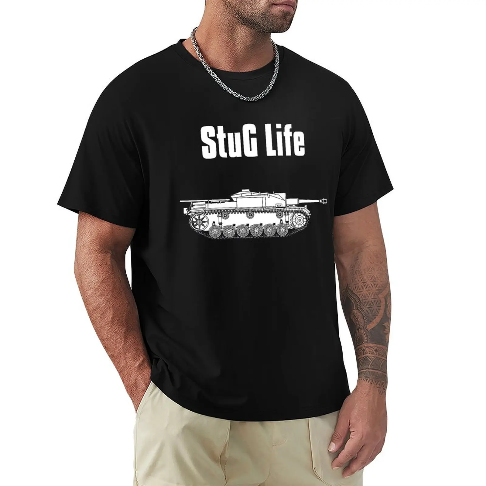 StuG Life - Military History Visualized (Vertical Version) T-Shirt Basic Plain Short Sleeve Crew Neck Tee