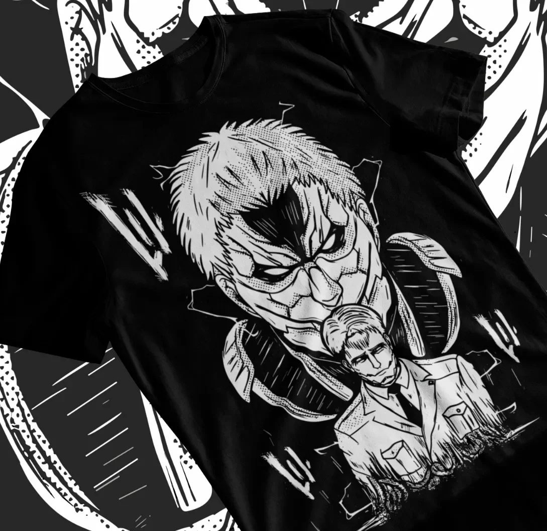 T-Shirt Manga Braun Attack on Titan, T-shirt Anime, Reiner Titan blindé, T-shirt doux
