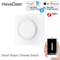 Smart Switch Rotary Light Dimmer EU WIFI ZigBee Brightness Memory Smart Life/Tuya APP Remote Control Works with Alexa Google