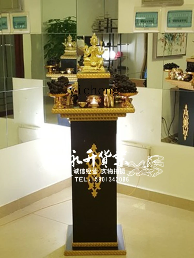 YY Four-Sided Buddha Worship Table Altar Amulet Buddha Beads Buddha Niche Display Cabinet Home