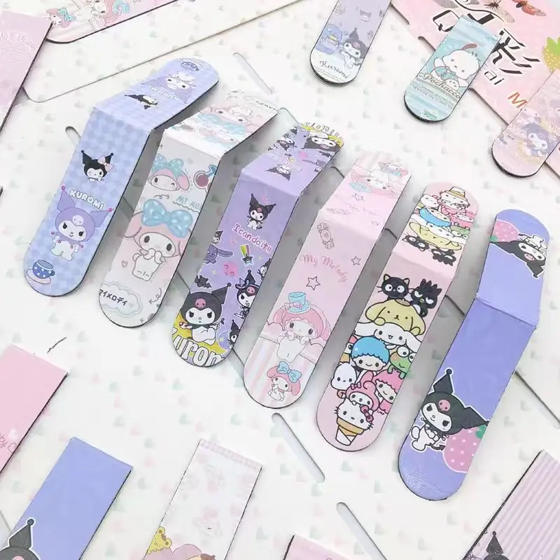 4-18pcs Anime Sanrio Hello Kitty Kuromi Melody Cute Cartoon Student Magnetic Bookmark Marker Kawaii Bookmark  Stationery Supplie