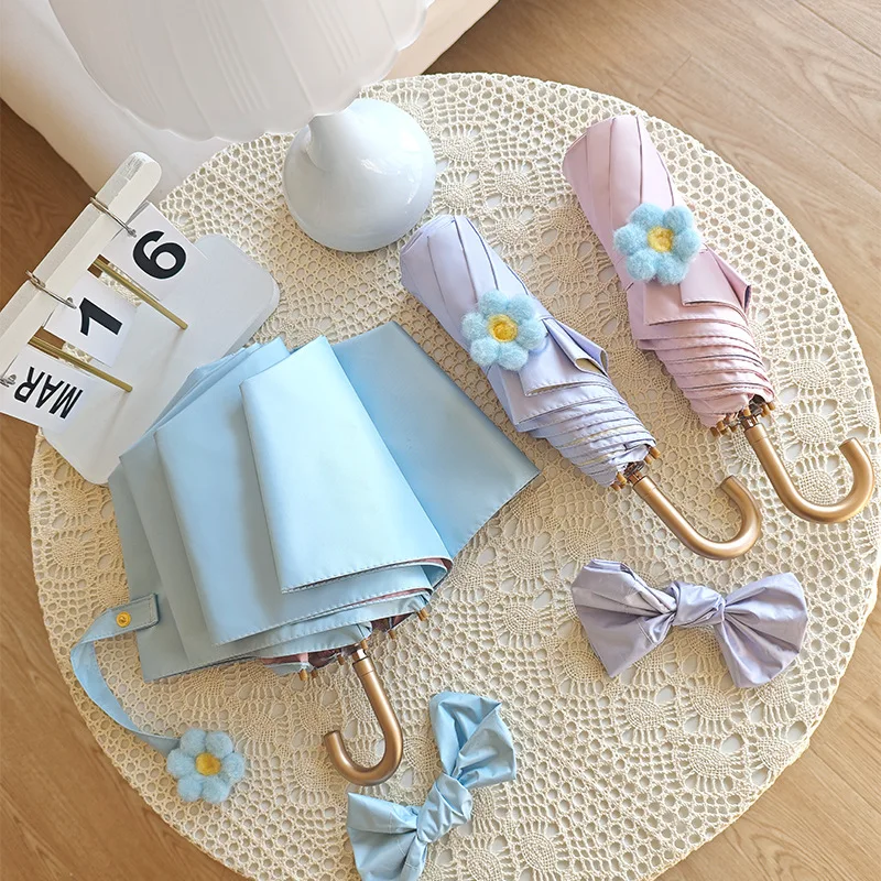 

Портативный маленький крючок, зонт от солнца, защита от ультрафиолета, блеск дождя, складной зонт для кондиционирования воздуха на открытом воздухе