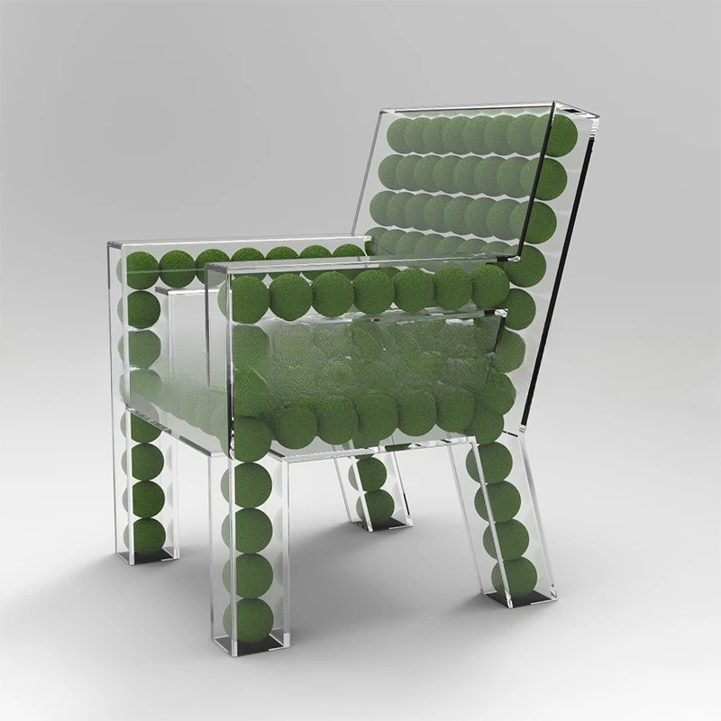 Acrylic transparent lounge chair, tennis display art sofa chair