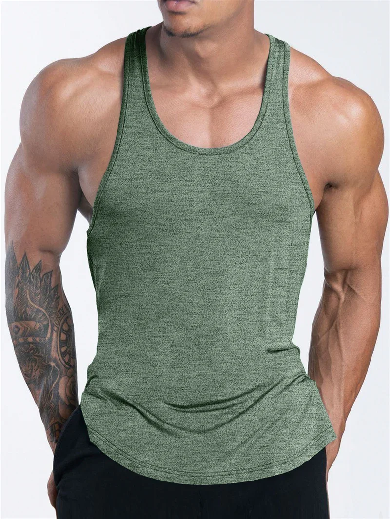 Men\'s Sports Fitness Tank Top Summer GYM Training  Undershirt Running Basketball Quick Drying Breathable loose Tank Top men tops