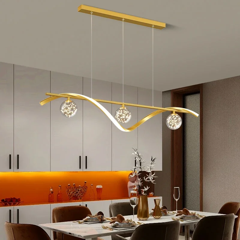 Modern Minimalist Led Pendant Lamps Dimming for Kitchen Island Coffee Table Dining Room Ceiling Chandelier Home Lighting Fixture