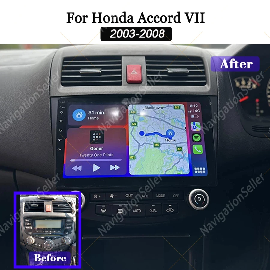 

Auto Carplay Car Stereo For Honda Accord 7 VII 2003-2008 Autoradio Multimedia Navigation GPS Android Touch Screen Bluetooth DSP