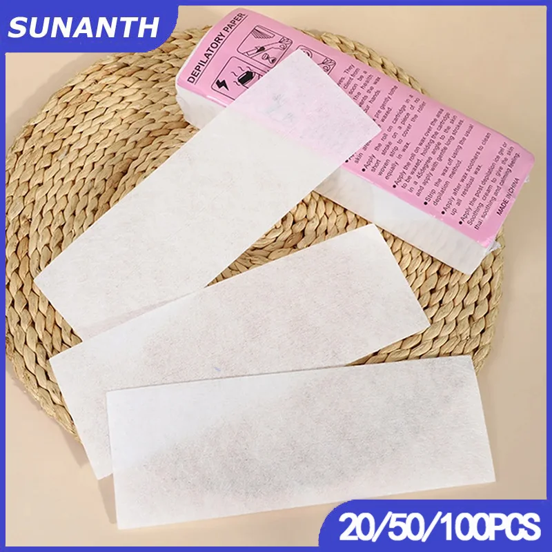 2026 NEW！20/50/100Pcs Wax Strips Non Woven Fabric Hair Removal Paper Tear-Free Depilatory Strips for Legs Face Bikini Armpit