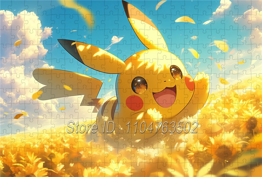 Pikachu quebra-cabeça dos desenhos animados personagens pokemon 108/200/300/500/1000 peças quebra-cabeças para adulto jogo de descompressão presente artesanal