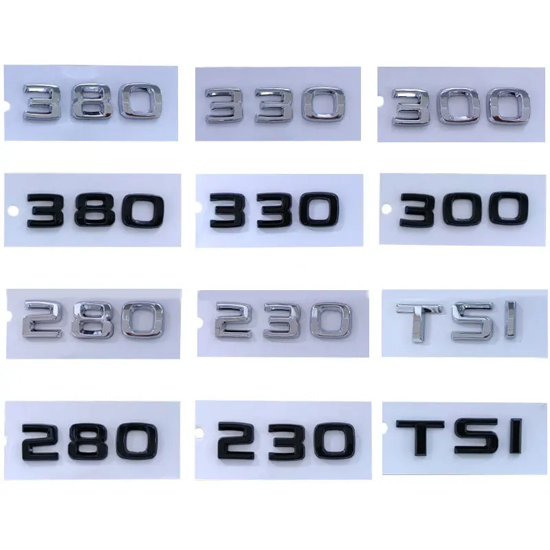 230 280 300 330 380 TSI letter logo car stickers for Skoda series superb Octavia yeti komiq refit displacement rear trunk label