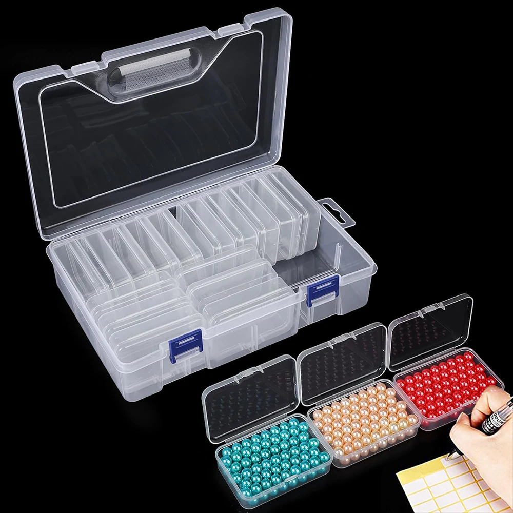 

5d Diamond Painting Storage Box Tool Bead Jars Mosaic Art Accessories Organizer Plastic Container DIY Hama Beads Boxs Supplies ﻿