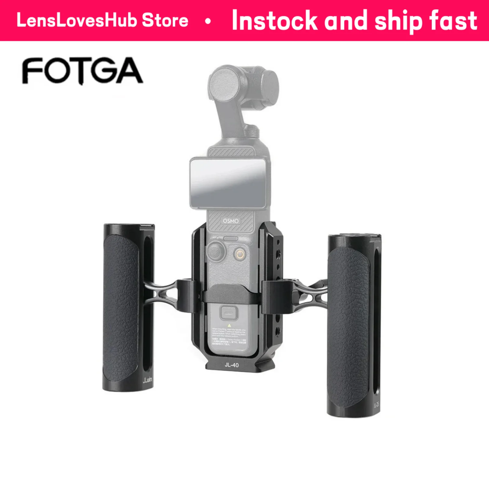 FOTGA Aluminum Alloy Video Cage for DJI Osmo Pocket 3, 1/4