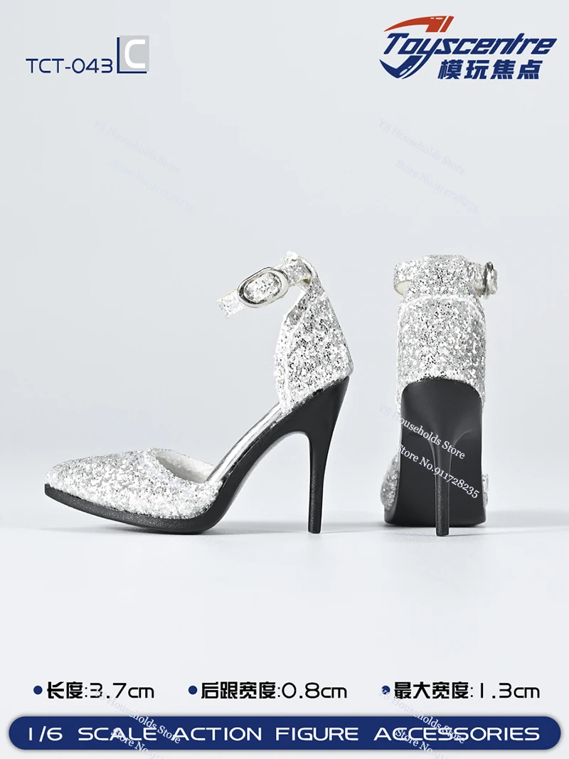 TCT-043 1/6 vrouwelijke figuur hoge hak sandalen helder goud rood zilver mini ster stippen ontwerp schoenen accessoire voor 12" soldaat lichaam