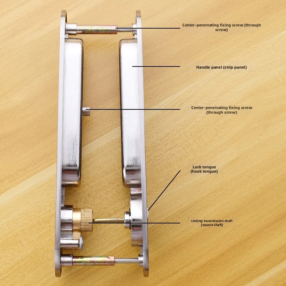 Sliding Door Lock with Three Keys for Wooden Sliding Doors Featuring Seamless Concealed Handle and Slip Resistance