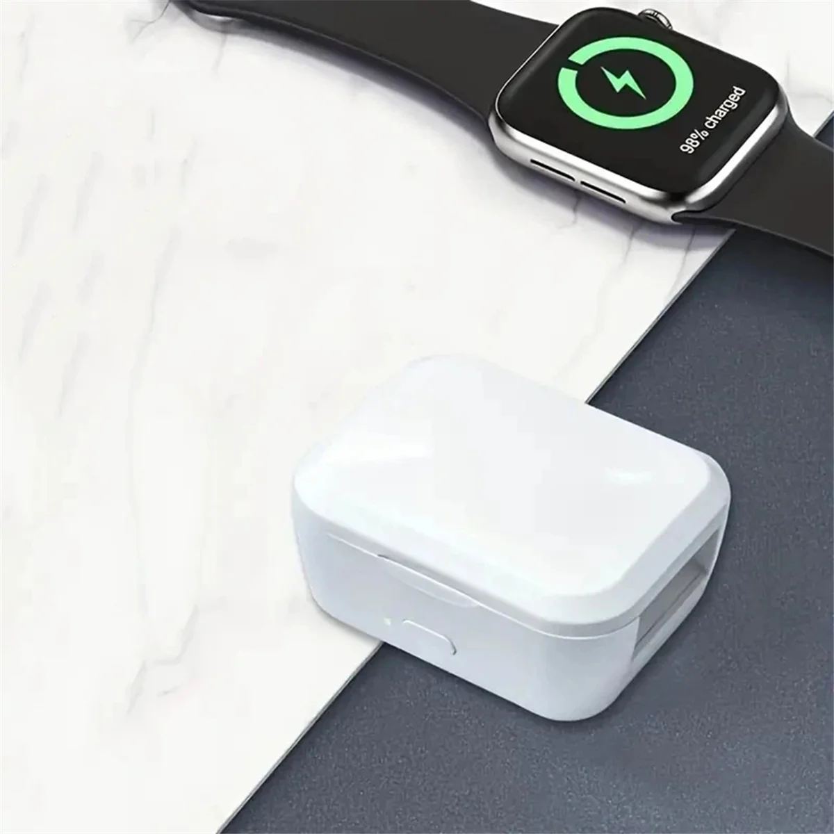 【¡Último lanzamiento!】Cargador inalámbrico magnético para Watch Series 1-9 SE - Estación de carga rápida Power Bank de 750 mAh con puerto USB-A