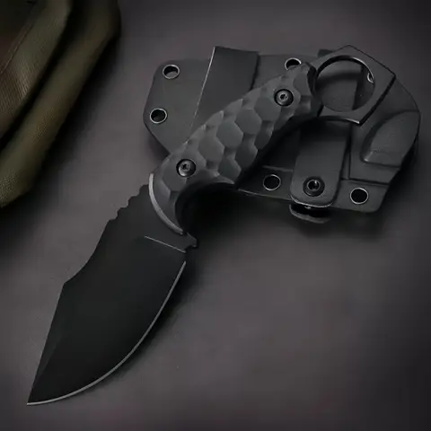 FOX Outdoor Fixed Blade Knife 5Cr13Mov Blade Nylon Fiber Handle EDC Straight Knife Portable Tool Cutting Tool