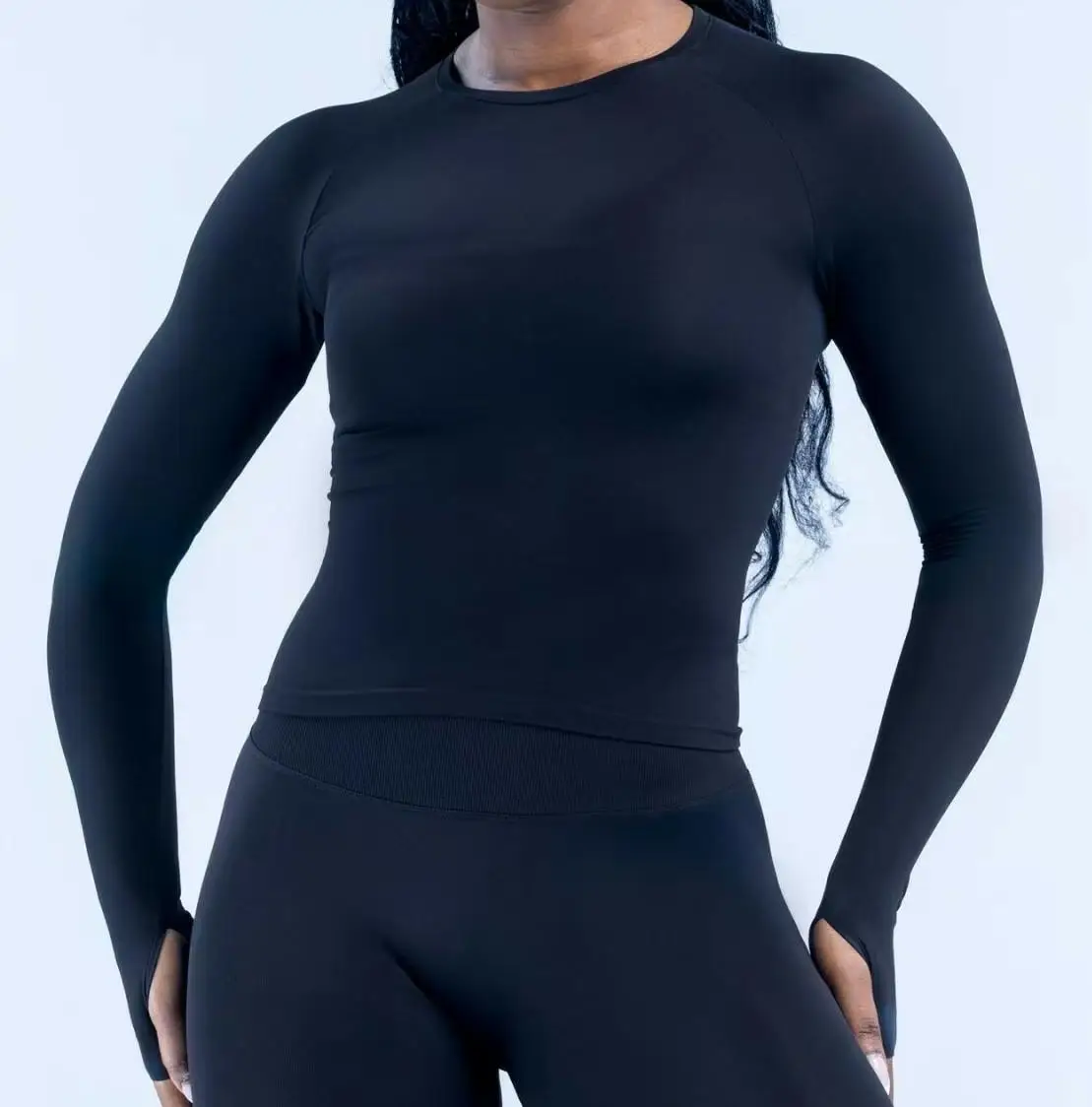 DL0GO Women Impact Long Sleeve Yoga T Shirt, Seamless Quick Dry Stretch Running Gym Workout Fitness Sport Wear