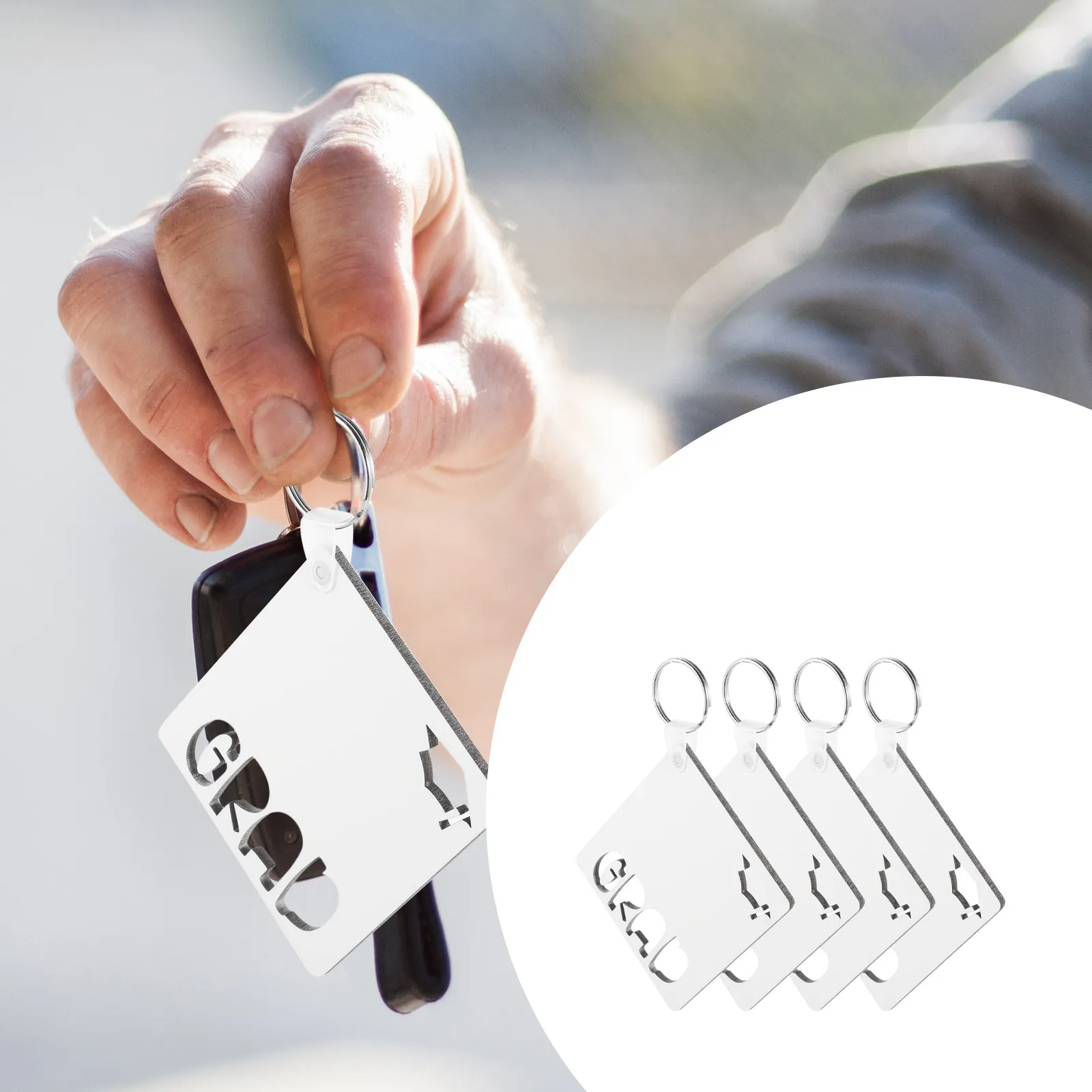 4Pcs Graduation DIY Keychain Blanks Sublimation Ornament Heat Transfer Decoration Blank Pendant for Personalized Bag Car Key