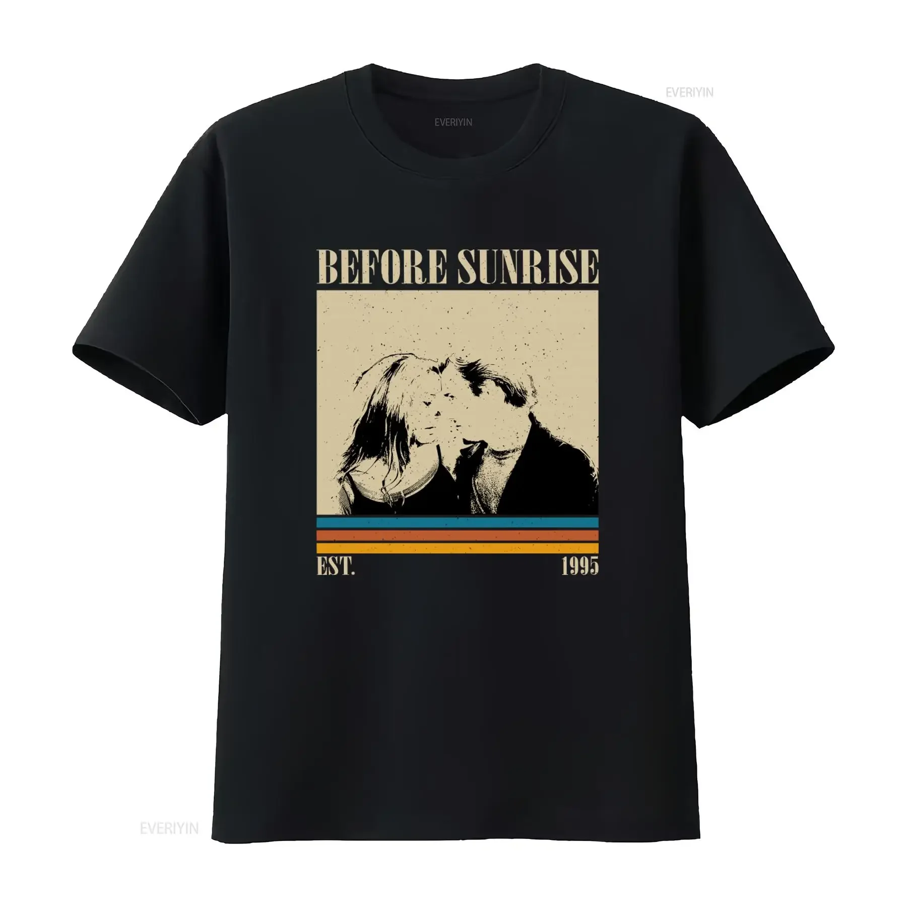 Camiseta retro de película de mediados de siglo con diseño vintage de Before Sunrise para él, diseño elegante y nostálgico, estilo vintage lavado para hombre