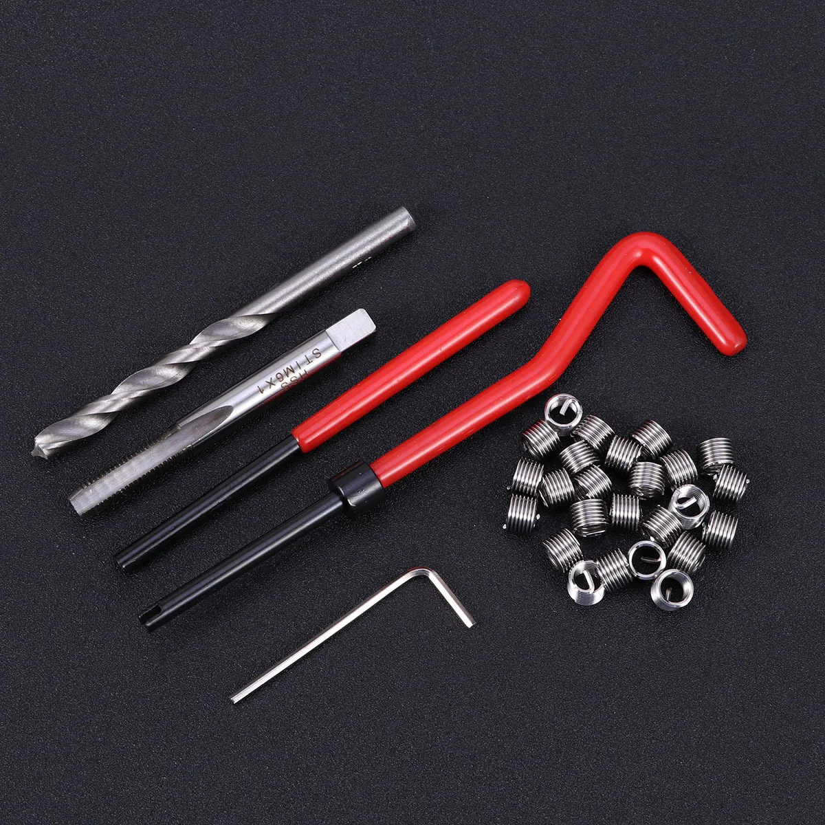 

30Pcs Thread Repair Kit M6 Helicoil Insert Installation Full Set for Automotive Engine Thread Restoration Repair