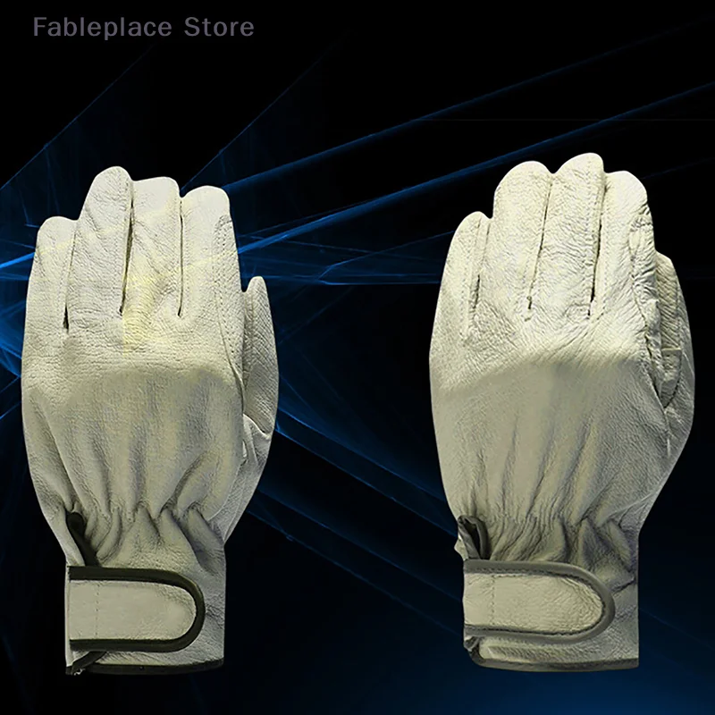 1 Pair Electric Welding Work Gloves Leather Welding Gloves Heat Resistant Security Work Gloves