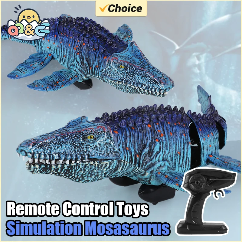 RC Animals Boat 2.4G Remote Control Simulation Mosasaurus Crocodile Swinging Dragon Children's Water Outdoor Toys for Kids Gifts