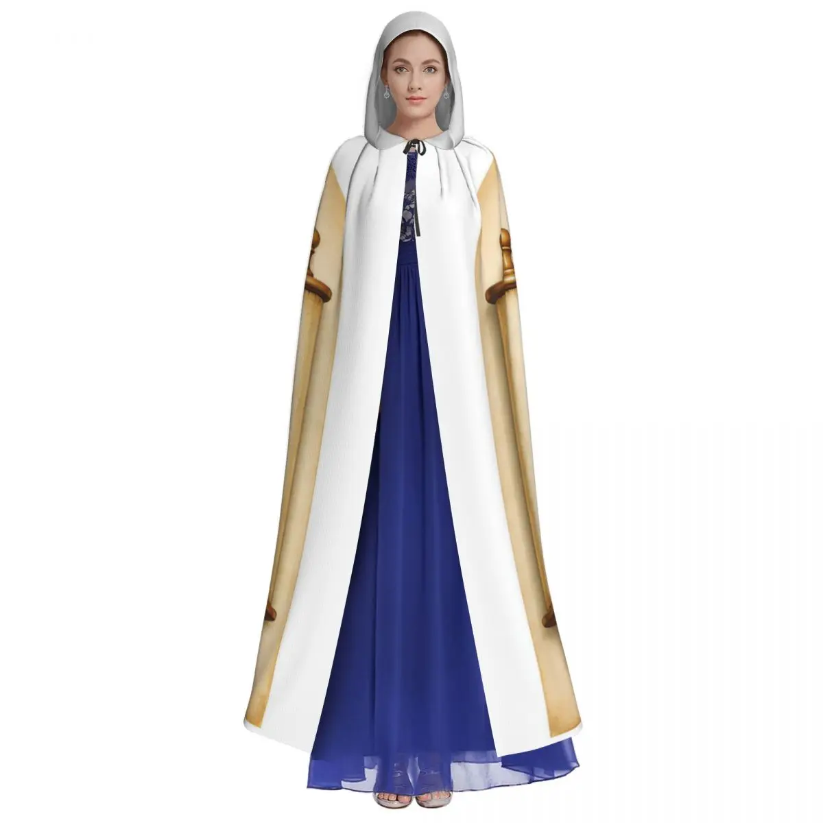 Hooded Cloak Polyester Unisex Witch Cape Costume Accessory Hebrew Blessings From Israel Elf Purim