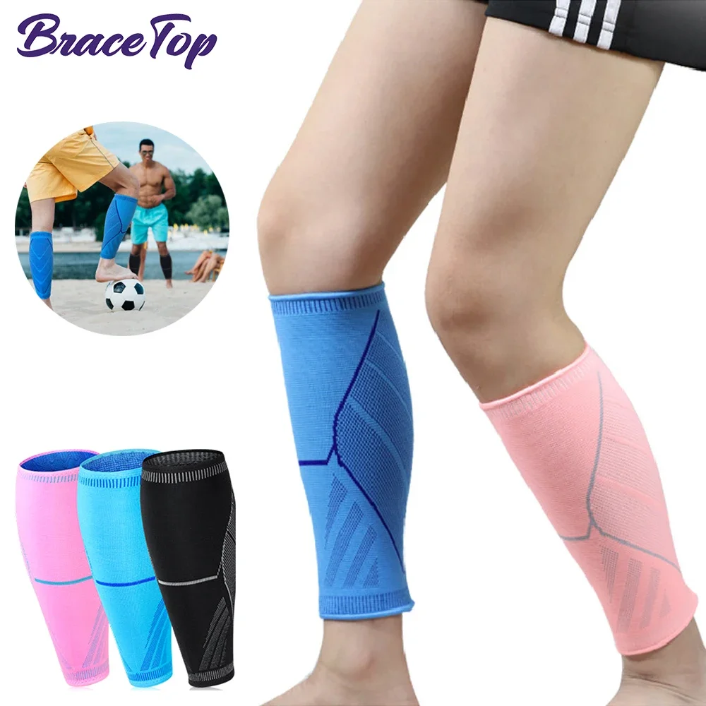 1 PCS Running Athletics Calf Compression Sleeves Leg Shin Splints Knitted Knee Pads Protection Sports Safety  Men and Women Yoga