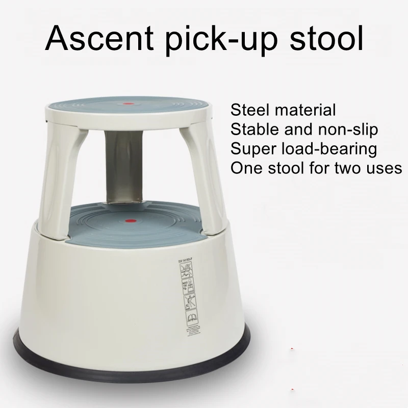 Steel step stool Pick up and storage stool Removable plastic stool Two step footstool round stool