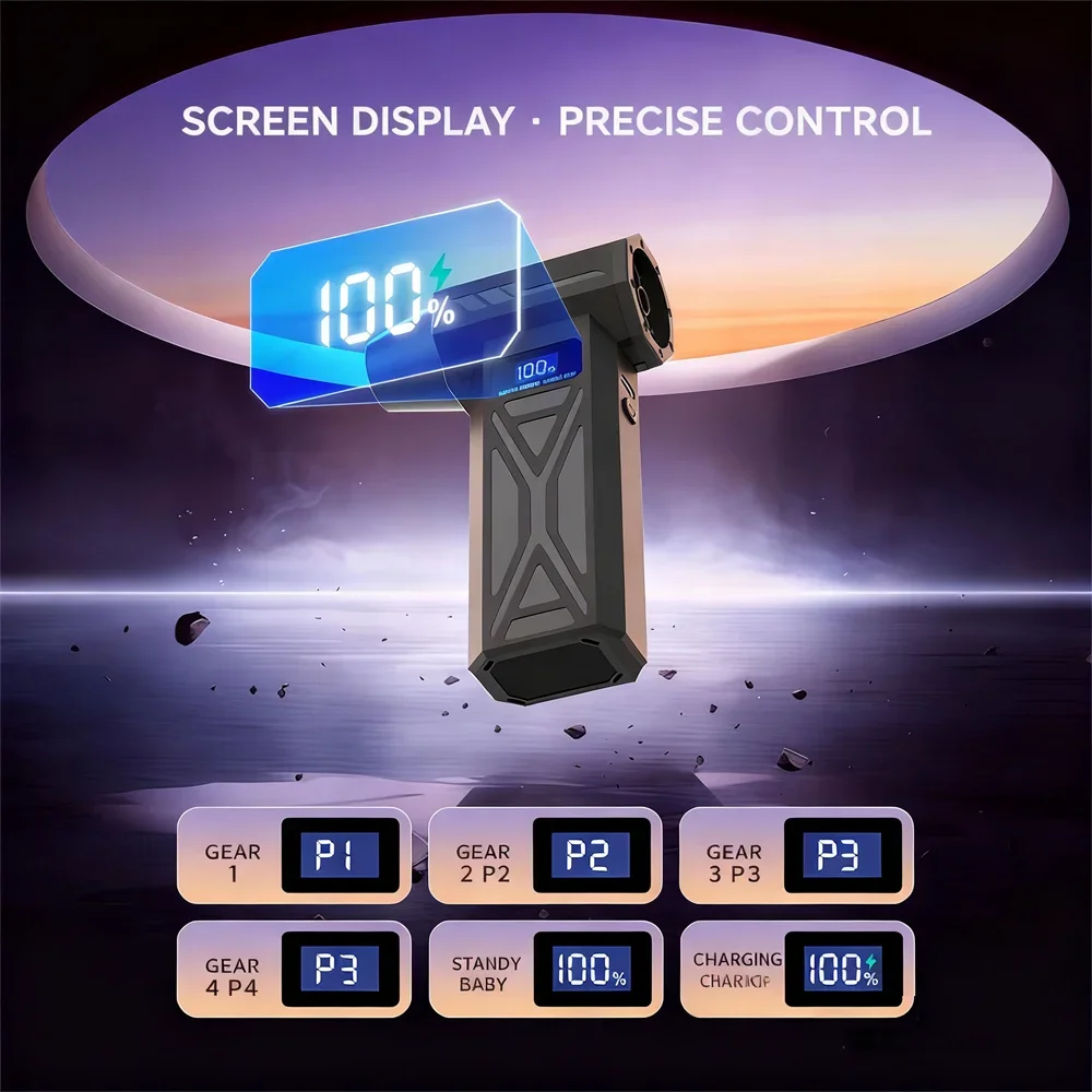 

110000RPM Powerful Cordless Air Blower Turbo Jet Fan with LED 4000mAh Brushless Motor for Car Cleaning DIY Drying Dust Blowing