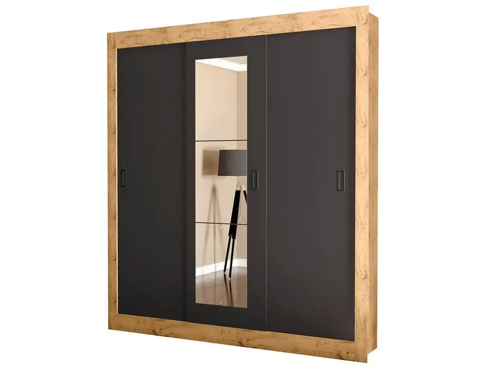 Araplac Melissa Glass Wardrobe Couple with Mirror 3 Sliding Doors