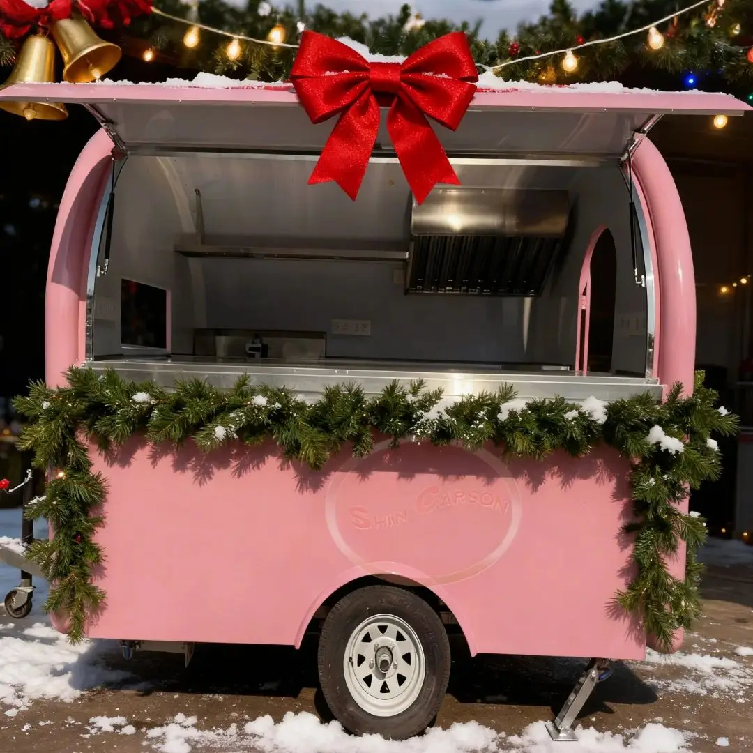 

Mobile Food Van Hot Dog Hand Push Cart Ice Cream Fast BBQ Food Truck - Compact Carts for Street Food Catering