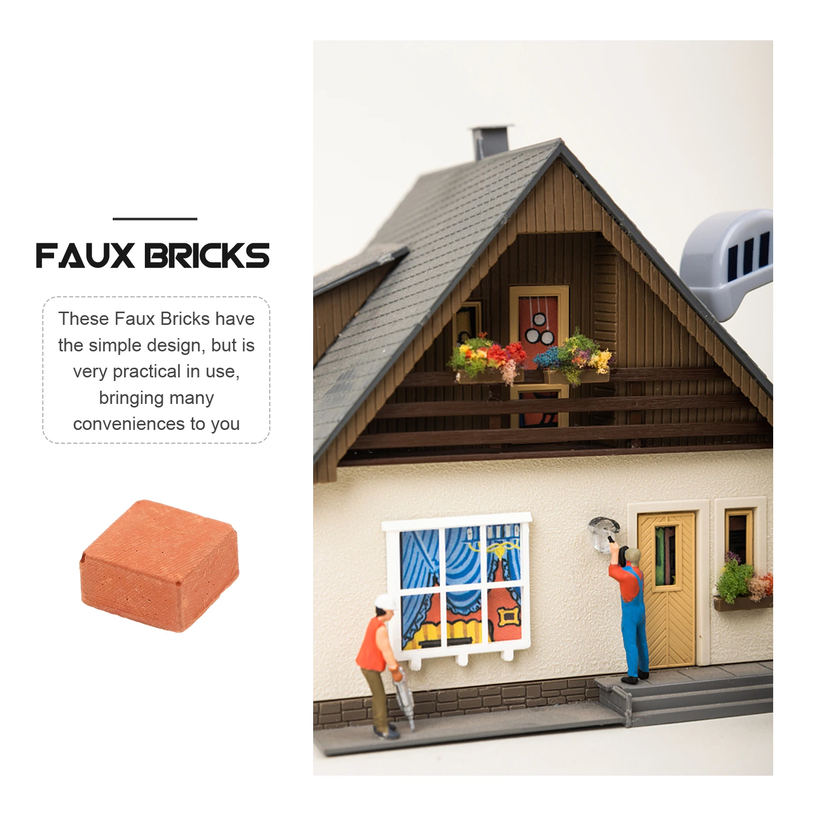 

280pcs Simulated Bricks Mini Building Blocks Red Half 16 Scale Model Train School Project Sand Table Miniature Decor