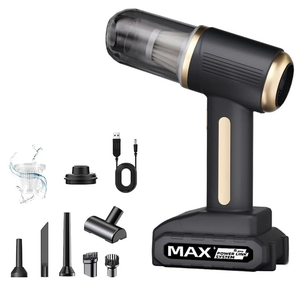 [19000Pa hurricane suction] 4-in-1 car-mounted cordless vacuum cleaner, high-power handheld portable